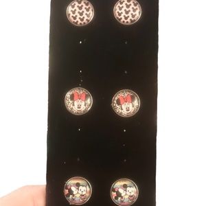 Disney Mickey Mouse & Minnie Mouse Stud Earrings